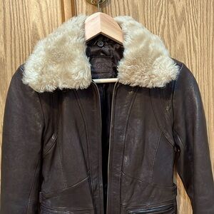 Banana Republic dark brown leather jacket